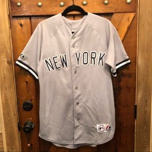 Majestic New York Gray and Navy Baseball Jersey